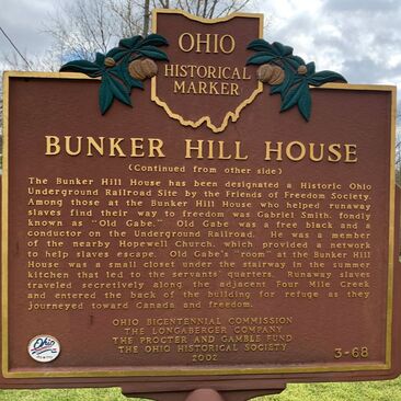 Ohio Historical Marker Bunker Hill House Picture